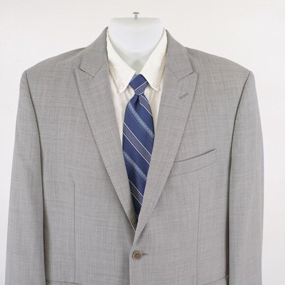 Tallia Wool Gray Sharkskin Peak Lapel 2 Button Blazer 40R /‎ Slim 42R - Picture 1 of 13